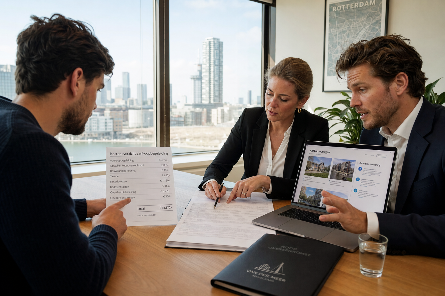 Eerste gesprek met makelaars in Rotterdam