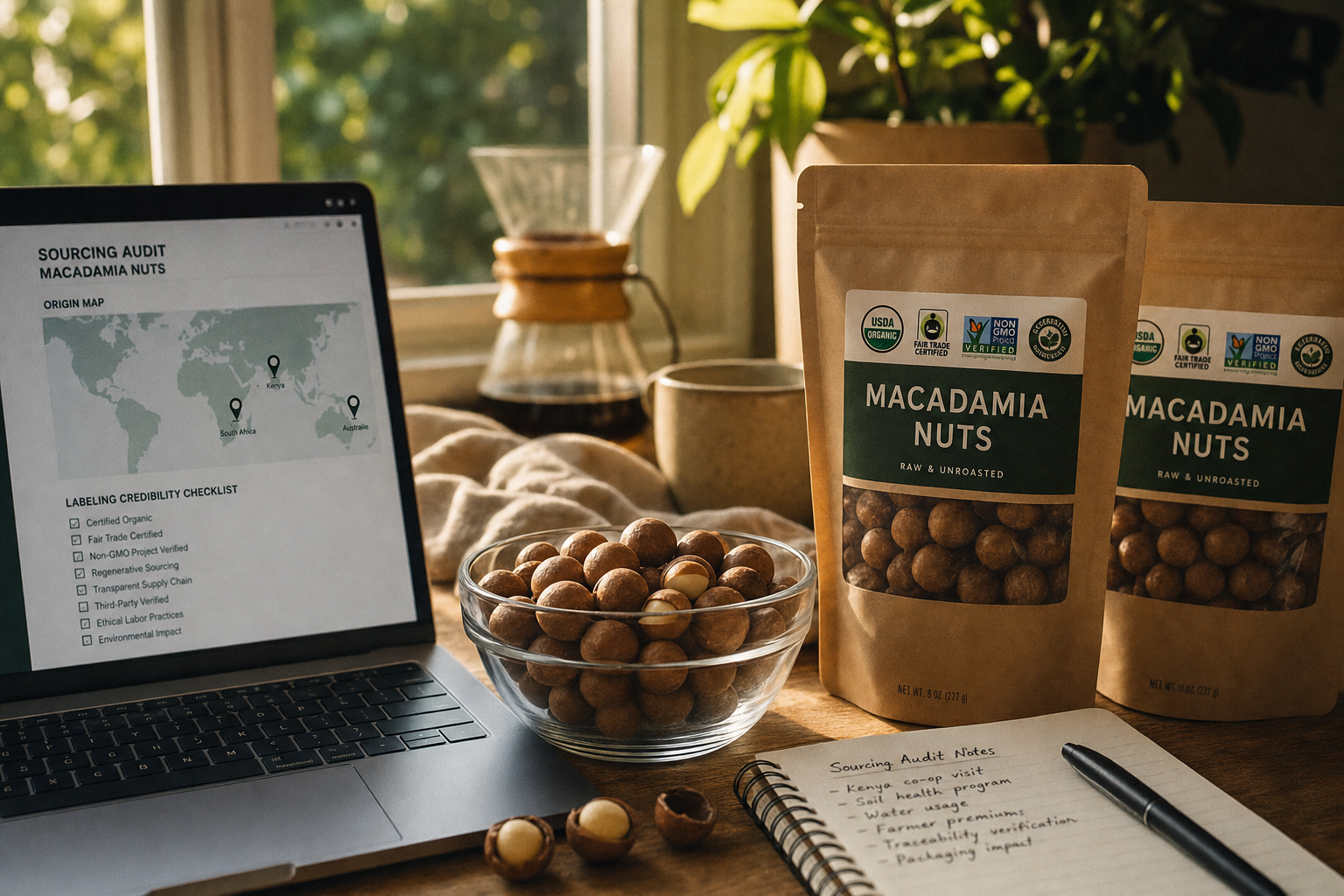 Herkomstclaims checken bij duurzame macadamia noten